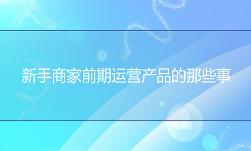 <b>淘宝代运营：新手商家前期运营产品的那些事</b>