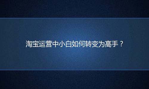 <b>淘宝代运营：运营中小白如何转变为高手？</b>